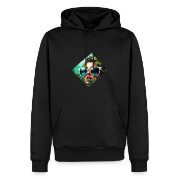 Rockabilly / Pin-up Girl / Girl Power / 50s - Men’s Premium Organic Hoodie - black - Front - Nico (187cm)