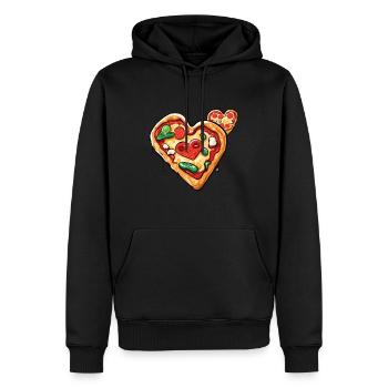 Pizza / Fast Food / Italienisch / Margherita - Männer Premium Bio Hoodie - Schwarz - Vorne - Nico (187cm)