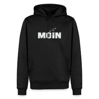 Moin Norddeutschland Plattdeutsch Geschenkidee - Männer Premium Bio Hoodie - Schwarz - Vorne - Nico (187cm)