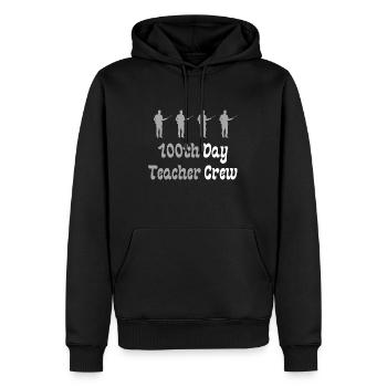 Équipe d’enseignants du 100e jour - Sweat à capuche Premium bio Homme - noir - Devant - Nico (187cm)