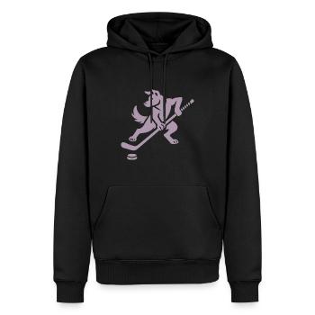 Husky Silhouette Hockey sur glace Design minimaliste - Sweat à capuche Premium bio Homme - noir - Devant - Nico (187cm)