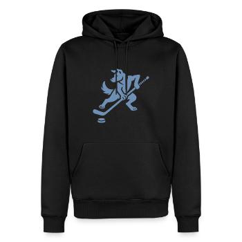 Husky Silhouette Hockey sur glace Design minimaliste - Sweat à capuche Premium bio Homme - noir - Devant - Nico (187cm)