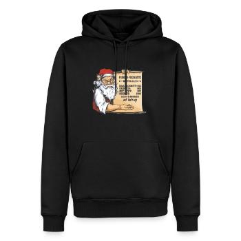 Liste de prix de coiffeur drôle pour Noël 2022 - Sweat à capuche Premium bio Homme - noir - Devant - Nico (187cm)