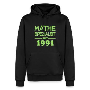 91er - Männer Premium Bio Hoodie - Schwarz - Vorne - Nico (187cm)