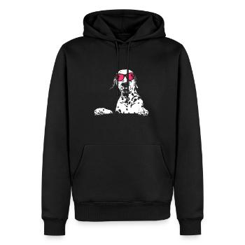 Dalmatiner Hundeliebe Kopfhörer Hund Dalmatinerlie - Männer Premium Bio Hoodie - Schwarz - Vorne - Nico (187cm)