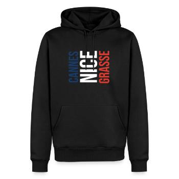 Cannes Nice Grasse France Tour Souvenir - Men’s Premium Organic Hoodie - black - Front - Nico (187cm)