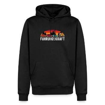Führungskraft Landwirt Traktor Treckerfahrer Humor - Männer Premium Bio Hoodie - Schwarz - Vorne - Nico (187cm)