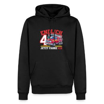 Finally 4 Now I Drive a Fire Engine - Men’s Premium Organic Hoodie - black - Front - Nico (187cm)