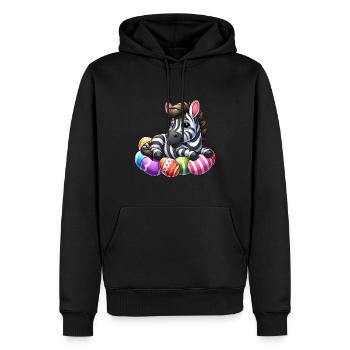 Süßes Zebra Osterei Cartoon Ostern - Männer Premium Bio Hoodie - Schwarz - Vorne - Nico (187cm)