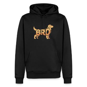 Bro Dog - Logo d’animal de compagnie cool - Sweat à capuche Premium bio Homme - noir - Devant - Nico (187cm)