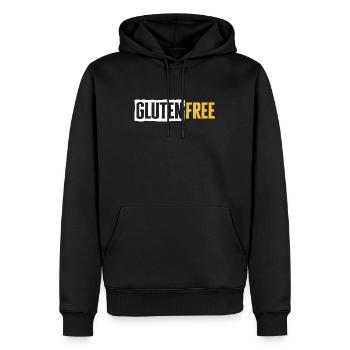 Sans gluten - Maladie cœliaque Sans gluten - Sweat à capuche Premium bio Homme - noir - Devant - Nico (187cm)