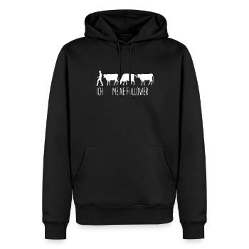 Ich Meine Follower Landwirt Bauer Geschenkidee Kuh - Männer Premium Bio Hoodie - Schwarz - Vorne - Nico (187cm)