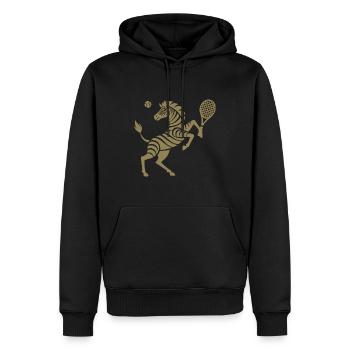 Zebra Tennis Tennisball Balancieren Horn - Männer Premium Bio Hoodie - Schwarz - Vorne - Nico (187cm)