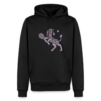 Zebra Tennis Silhouette Minimalistisches Design - Männer Premium Bio Hoodie - Schwarz - Vorne - Nico (187cm)