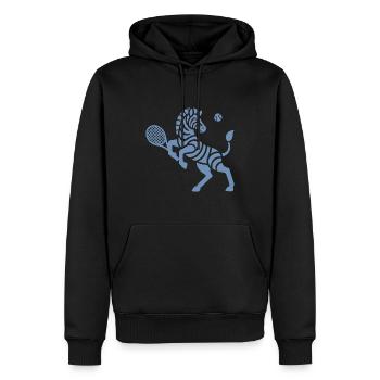 Zebra Tennis Silhouette Minimalistisches Design - Männer Premium Bio Hoodie - Schwarz - Vorne - Nico (187cm)