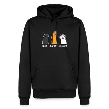 Rock Paper Scissors Cat Propriétaire Cat Funny - Sweat à capuche Premium bio Homme - noir - Devant - Nico (187cm)