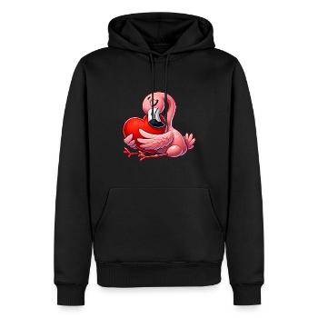 Flamingo Love Valentine's Day Romance in Love - Men’s Premium Organic Hoodie - black - Front - Nico (187cm)