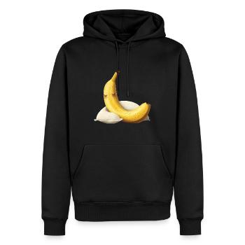 Banane - Männer Premium Bio Hoodie - Schwarz - Vorne - Nico (187cm)