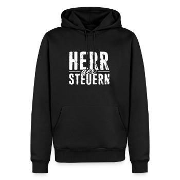 Herr Der Steuern Steuerberater Finanzamt Geschenk - Männer Premium Bio Hoodie - Schwarz - Vorne - Nico (187cm)