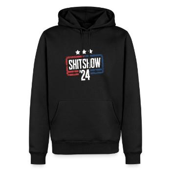 Shitshow 2024 Political Election Parody - Männer Premium Bio Hoodie - Schwarz - Vorne - Nico (187cm)