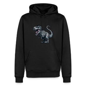 Dino Trex Zèbre Fusion Fantastique Créature Fantaisiste - Sweat à capuche Premium bio Homme - noir - Devant - Nico (187cm)
