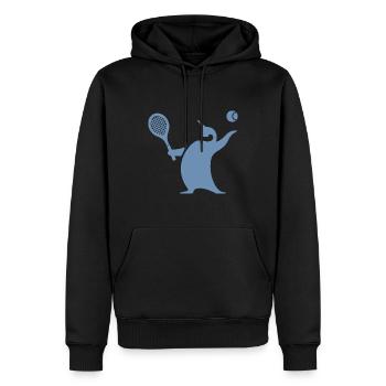 Pinguin Tennisspieler Silhouette Minimalistisch - Männer Premium Bio Hoodie - Schwarz - Vorne - Nico (187cm)