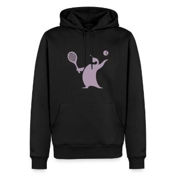 Pinguin Tennisspieler Silhouette Minimalistisch - Männer Premium Bio Hoodie - Schwarz - Vorne - Nico (187cm)
