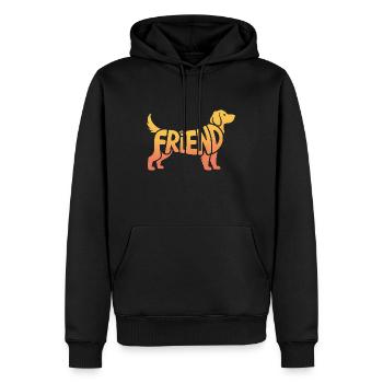 Friend Dog - Logo d’animal de compagnie cool - Sweat à capuche Premium bio Homme - noir - Devant - Nico (187cm)