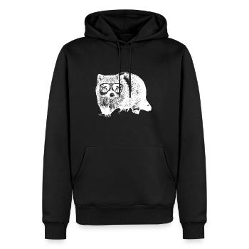 Waschbär Tierliebhaber Naturfans Sonnenbrille Tier - Männer Premium Bio Hoodie - Schwarz - Vorne - Nico (187cm)