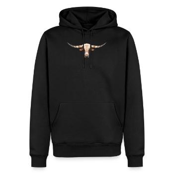 Texas Longhorn - Männer Premium Bio Hoodie - Schwarz - Vorne - Nico (187cm)