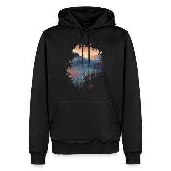 Landschaft - Männer Premium Bio Hoodie - Schwarz - Vorne - Nico (187cm)