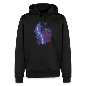 Blitz - Männer Premium Bio Hoodie - Schwarz - Vorne - Nico (187cm)
