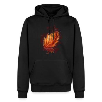Blatt - Männer Premium Bio Hoodie - Schwarz - Vorne - Nico (187cm)
