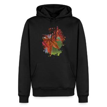 Blatt - Männer Premium Bio Hoodie - Schwarz - Vorne - Nico (187cm)