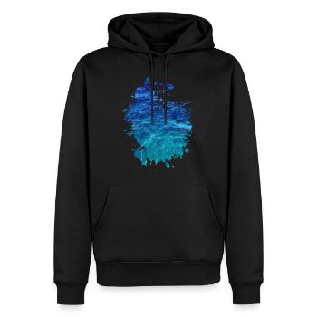 Wasser - Männer Premium Bio Hoodie - Schwarz - Vorne - Nico (187cm)