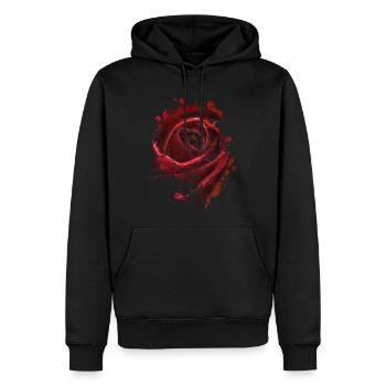 Rose - Männer Premium Bio Hoodie - Schwarz - Vorne - Nico (187cm)