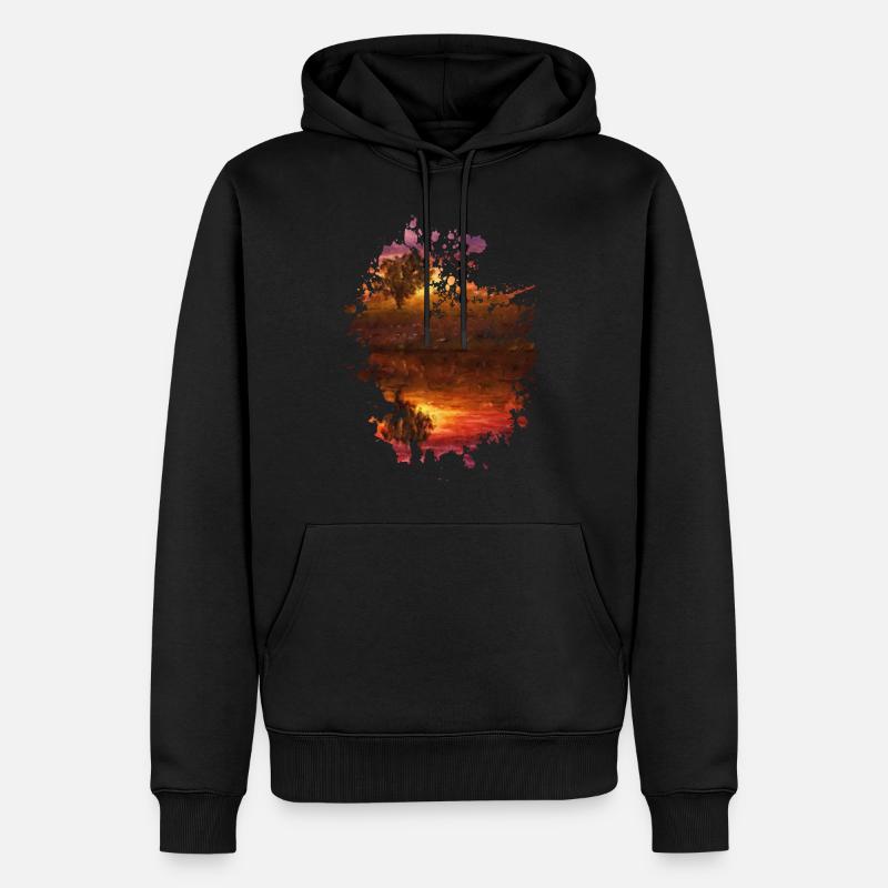 Sonne - Männer Premium Bio Hoodie - Schwarz