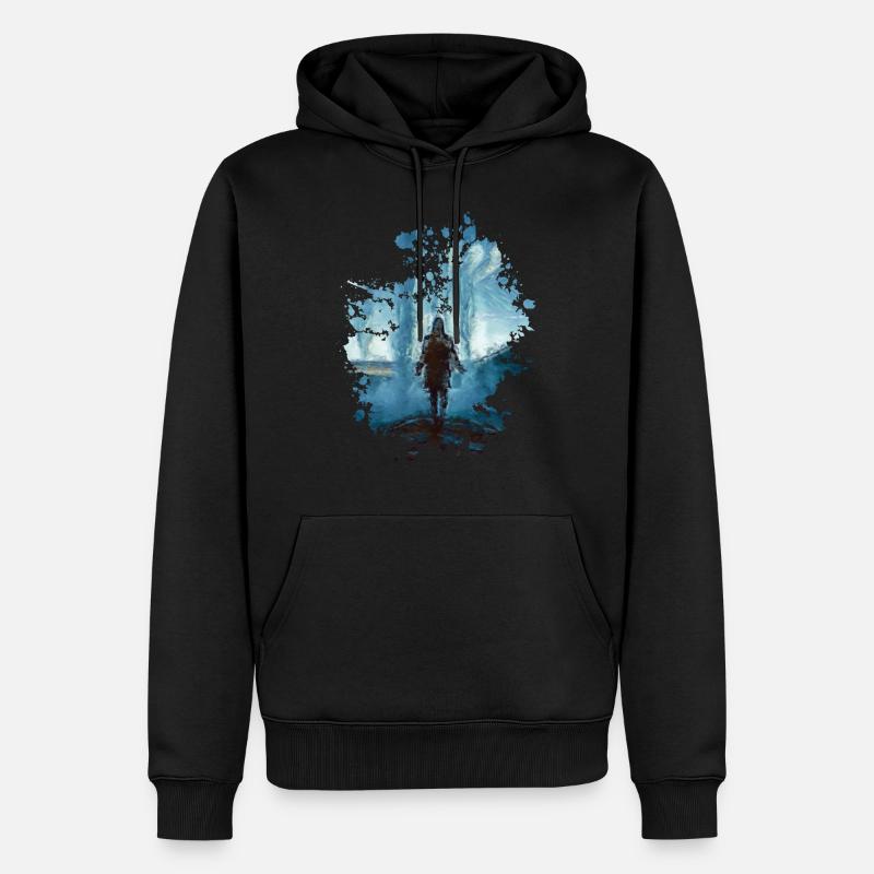 Wasserfall - Männer Premium Bio Hoodie - Schwarz