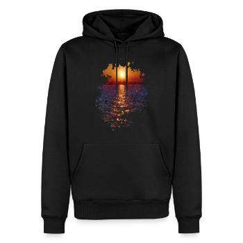 Sonnenuntergang - Männer Premium Bio Hoodie - Schwarz - Vorne - Nico (187cm)