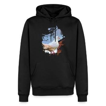 Taube - Männer Premium Bio Hoodie - Schwarz - Vorne - Nico (187cm)