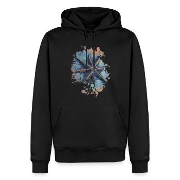 Kompass - Männer Premium Bio Hoodie - Schwarz - Vorne - Nico (187cm)