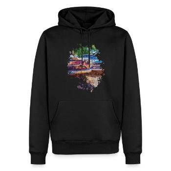 Oldtimer - Männer Premium Bio Hoodie - Schwarz - Vorne - Nico (187cm)