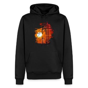 Sonnenuntergang - Männer Premium Bio Hoodie - Schwarz - Vorne - Nico (187cm)