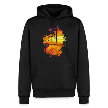Landschaft - Männer Premium Bio Hoodie - Schwarz - Vorne - Nico (187cm)
