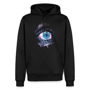 Auge - Männer Premium Bio Hoodie - Schwarz - Vorne - Nico (187cm)