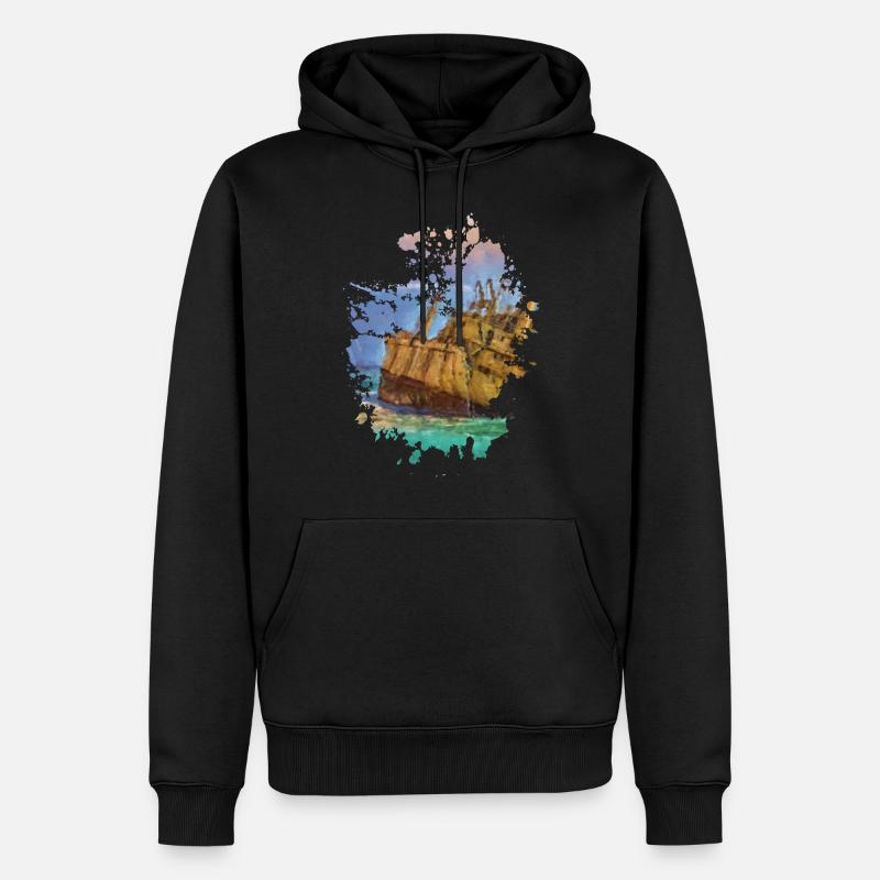 Schiffswrack - Männer Premium Bio Hoodie - Schwarz