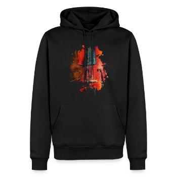 Violine - Männer Premium Bio Hoodie - Schwarz - Vorne - Nico (187cm)