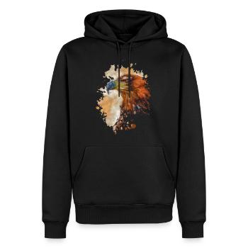 Vogel - Männer Premium Bio Hoodie - Schwarz - Vorne - Nico (187cm)