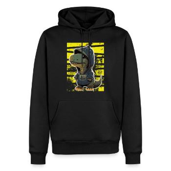 Sweat à capuche Cool T Rex - Sweat à capuche Premium bio Homme - noir - Devant - Nico (187cm)