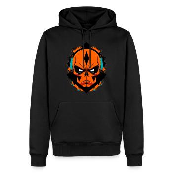 Crâne extraterrestre - Sweat à capuche Premium bio Homme - noir - Devant - Nico (187cm)